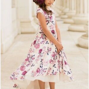 Joyfolie White and Pink Sleeveless Sundress for Weddings